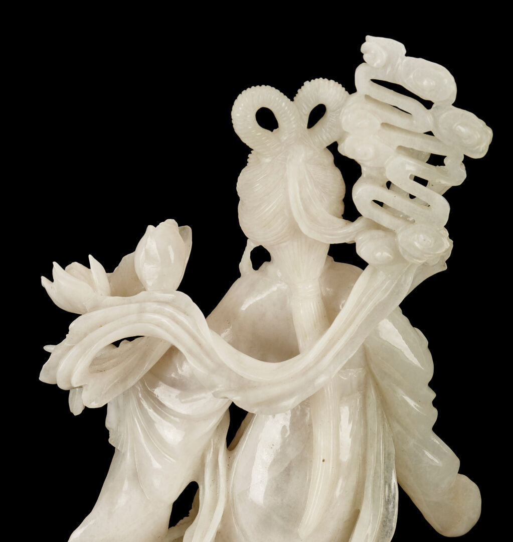 Lot 7: White Jade Guanyin Figure