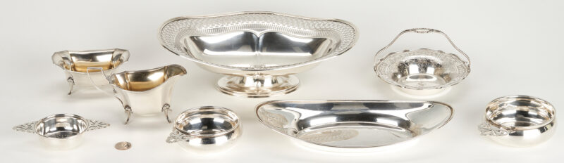 Lot 800: 8 Asst. Sterling Silver Hollowware Items, incl. Watson Footed Bread Tray
