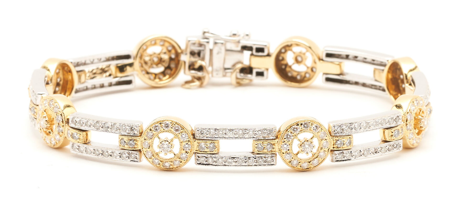 Lot 817: 18K Gold & Diamond Bracelet