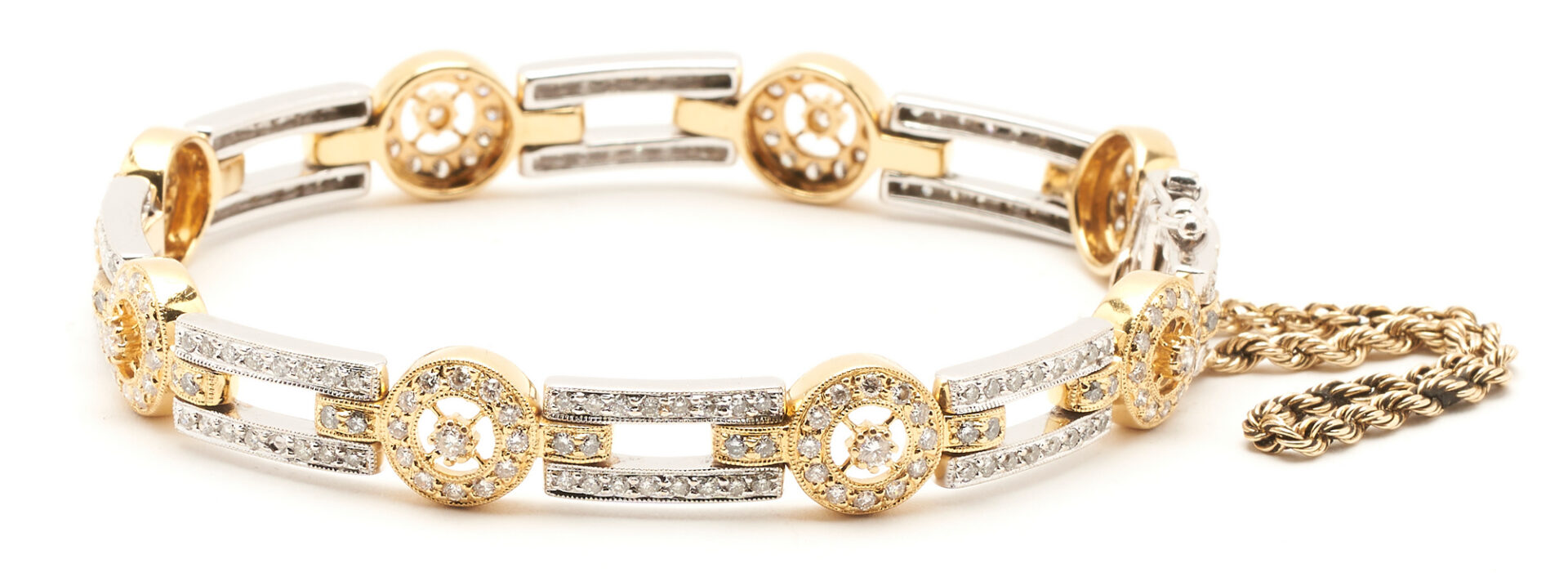 Lot 817: 18K Gold & Diamond Bracelet