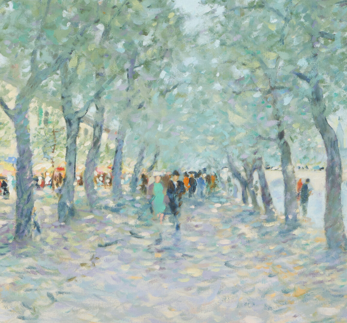 Lot 847: George Shane Oil on Canvas Painting, Paris Street Scene