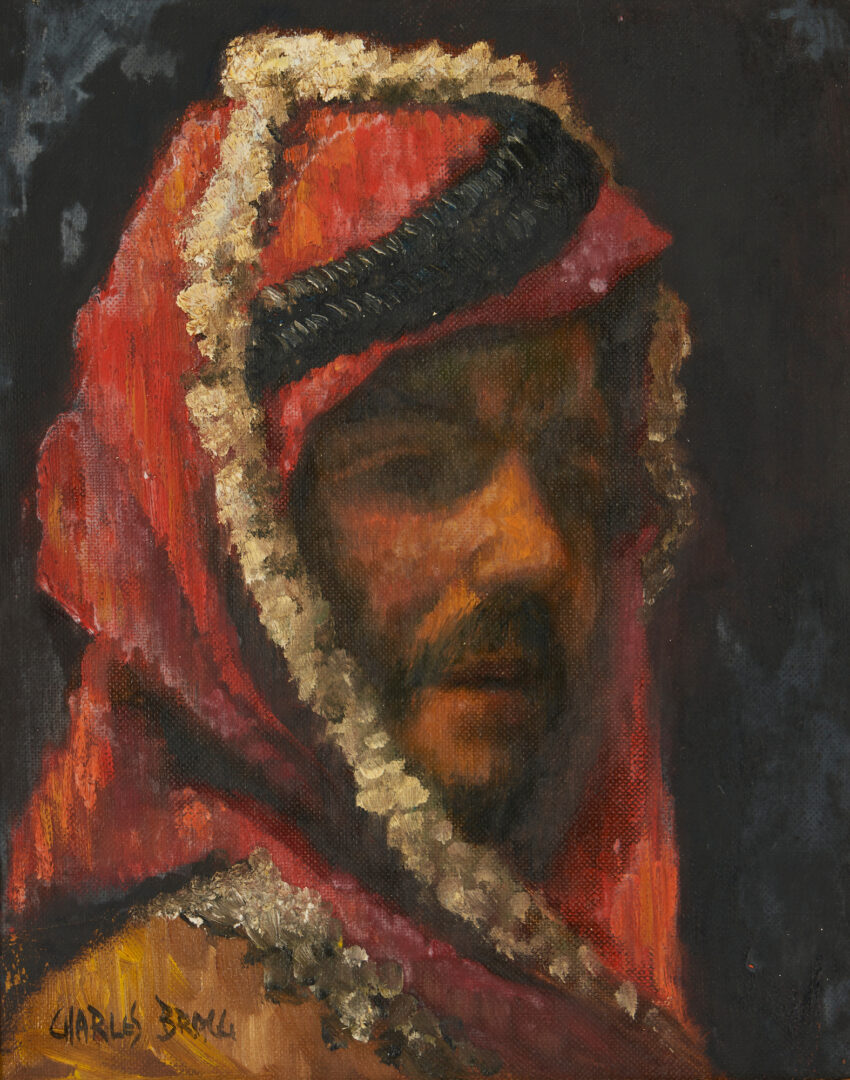 Lot 848: Charles Bragg O/C Painting, Orientalist Portrait of a Man