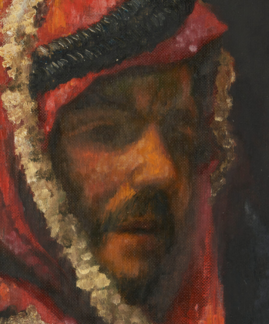 Lot 848: Charles Bragg O/C Painting, Orientalist Portrait of a Man