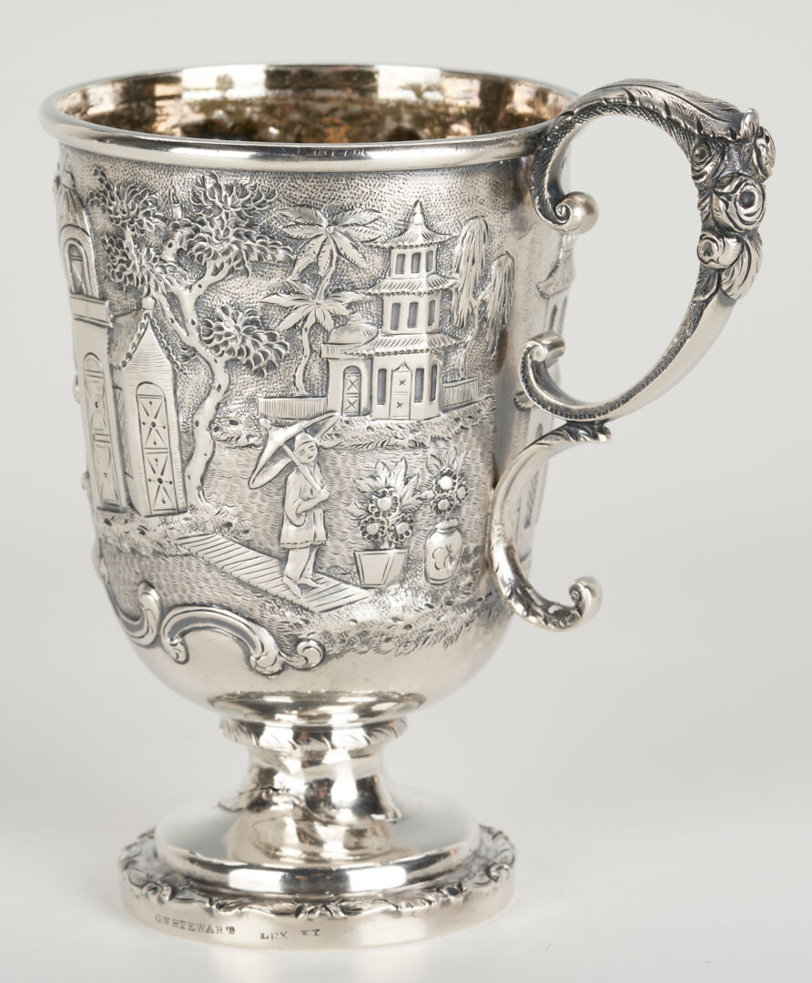 Lot 84: George Stewart KY Chinoiserie Coin Silver Cup