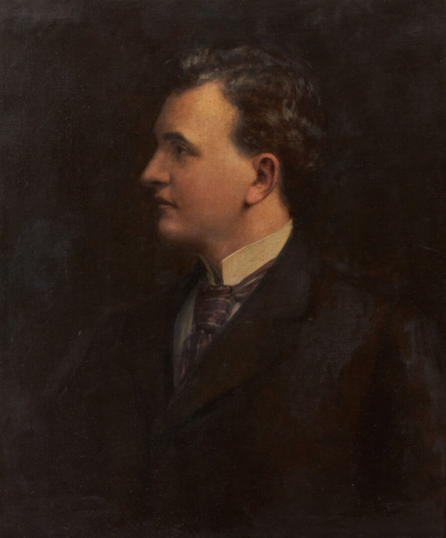 Lot 853: Carl Gutherz O/C Painting, Portrait of Albert Sidney Johnson