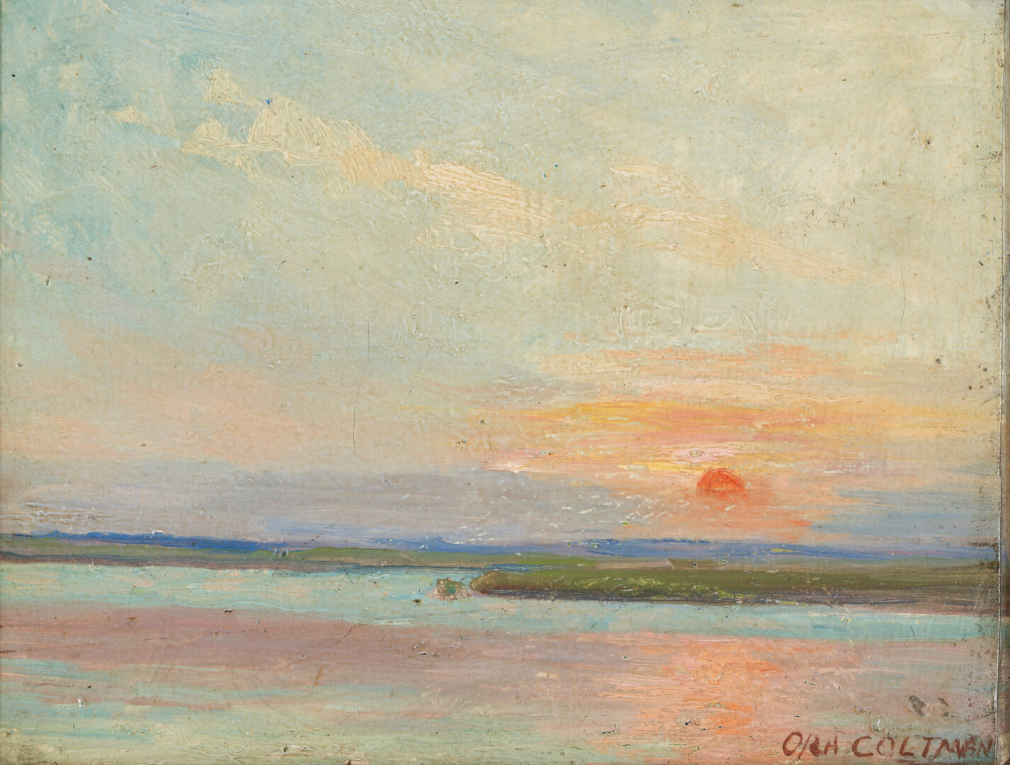 Lot 856: Ora Coltman O/B, Sunset over Water