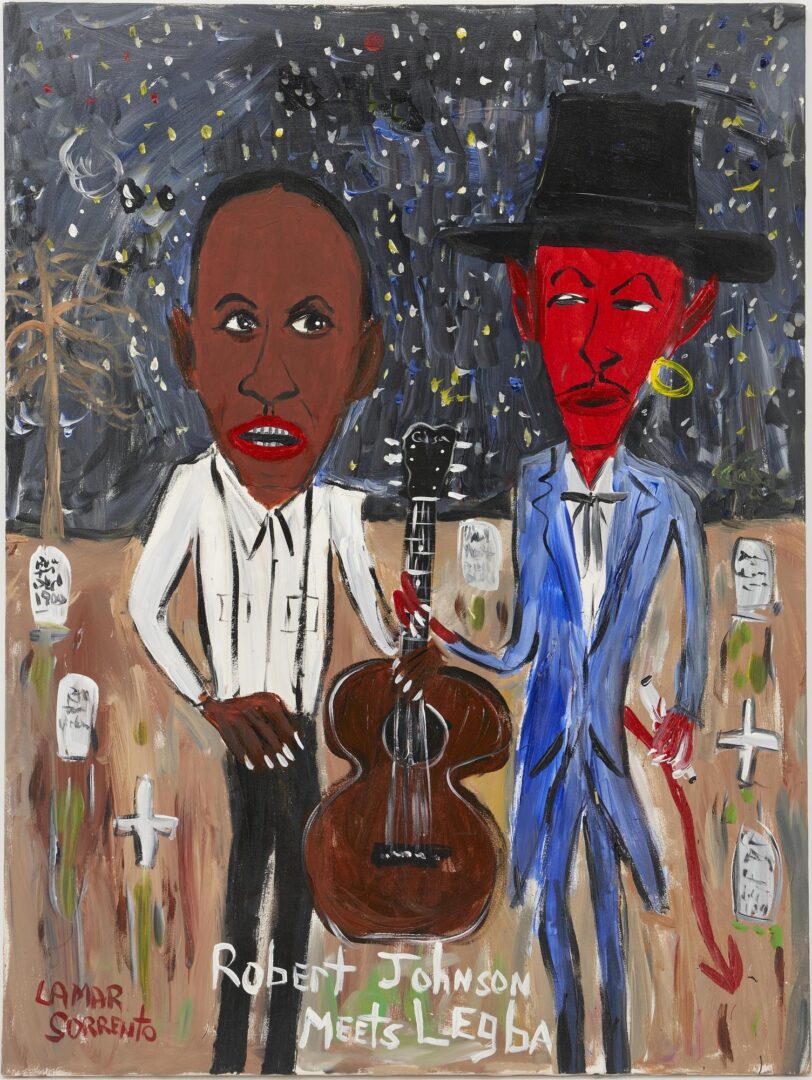 Lot 866: Lamar Sorrento Outsider Art, Robert Johnson Meets Legba
