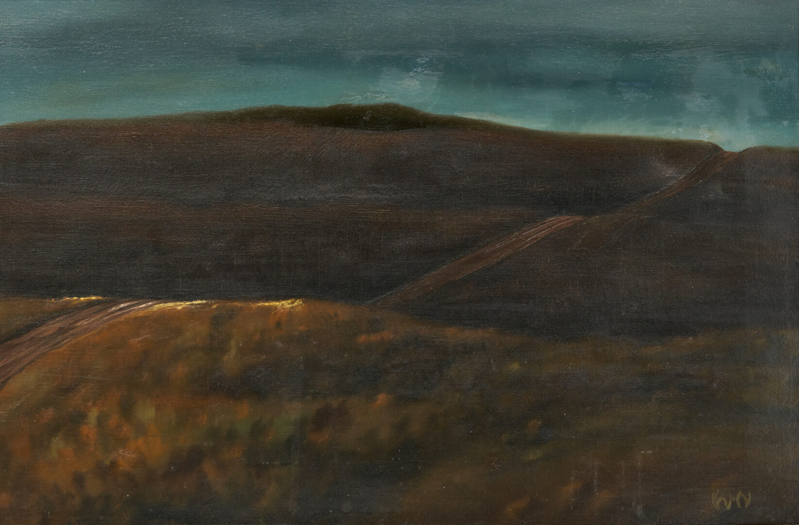 Lot 881: Ward Nichols O/C Panoramic Landscape Painting, Hill Top