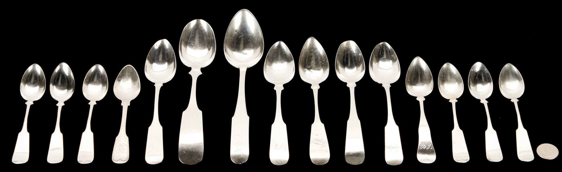 Lot 88: 15 Coin Silver & Sterling Spoons, incl. Asa Blanchard, Kentucky
