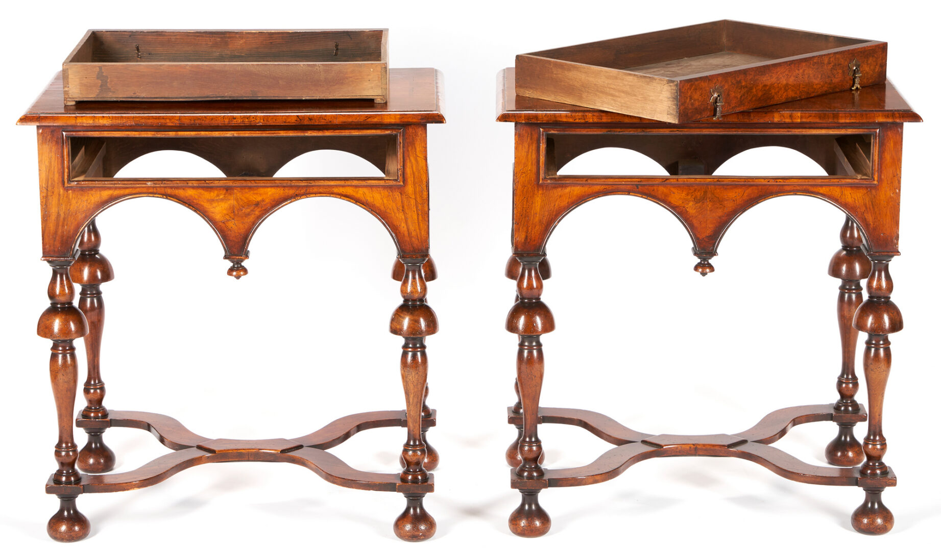 Lot 901: Pr. William & Mary Style Dressing or End Tables