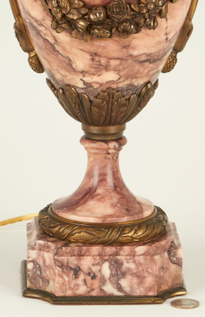 Lot 908: Neoclassical Bronze Mounted Marble Lamp