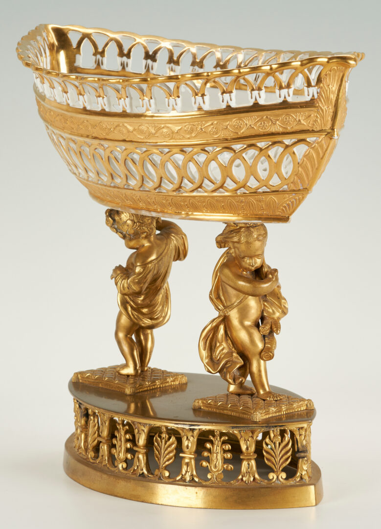 Lot 910: Sevres Ormolu Mounted Reticulated Center Basket, c. 1815