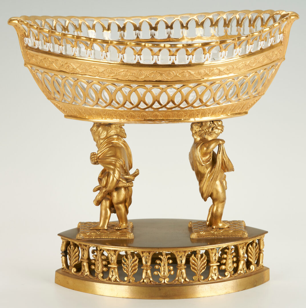 Lot 910: Sevres Ormolu Mounted Reticulated Center Basket, c. 1815