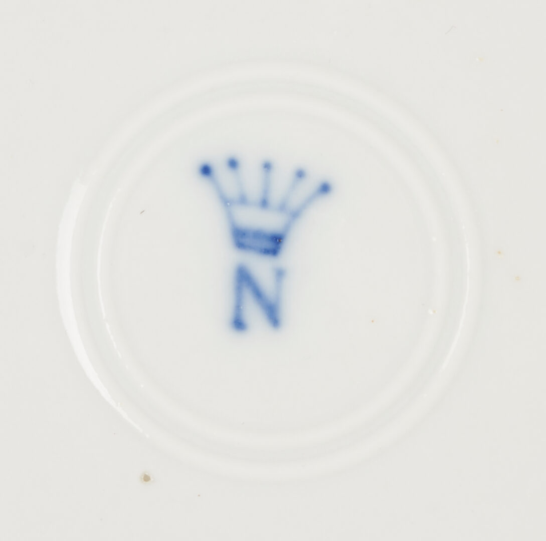 Lot 911: 34 Pcs. Capodimonte Armorial Porcelain Demitasse Set + Luncheon Plates