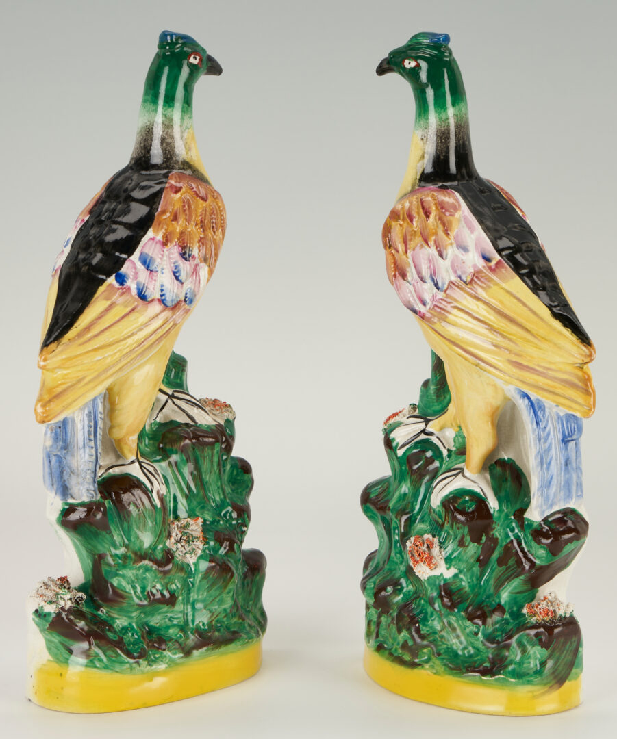 Lot 928: Pair of Staffordshire Bird Figurines