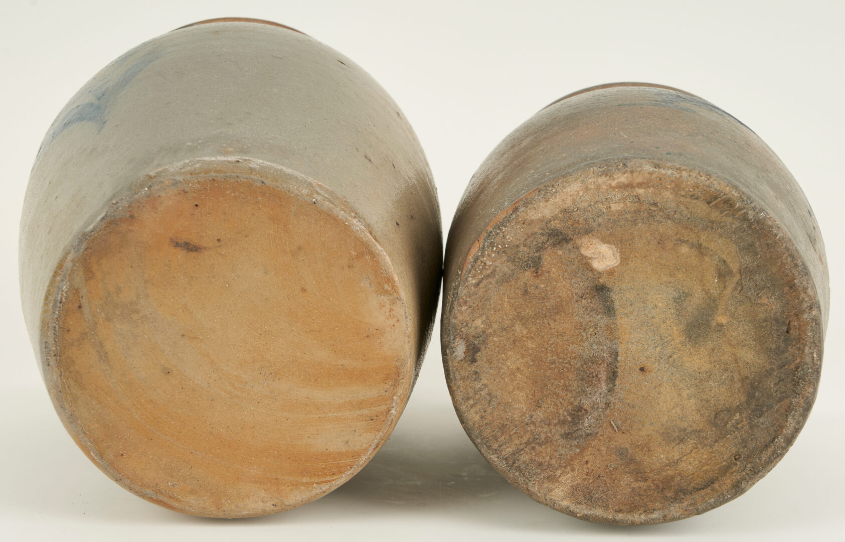 Lot 939: 2 Cobalt Decorated Stoneware 1-Gallon Jars, Poss. Mid-Atlantic