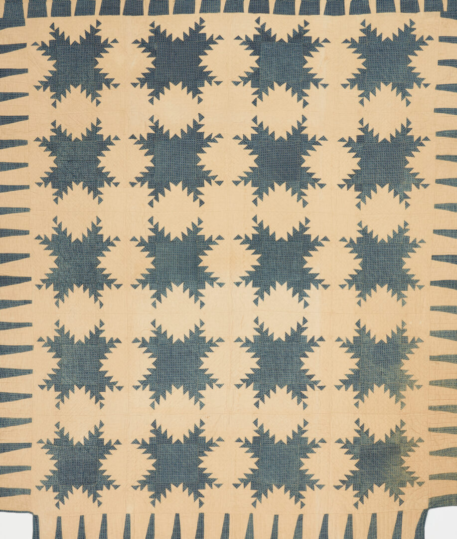 Lot 943: Feathered Star Quilt c. 1860 w/ Provenance – Mary Jane Gregory Balis, NY & CT
