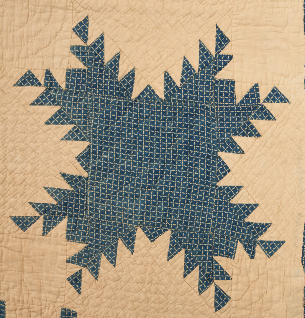 Lot 943: Feathered Star Quilt c. 1860 w/ Provenance – Mary Jane Gregory Balis, NY & CT