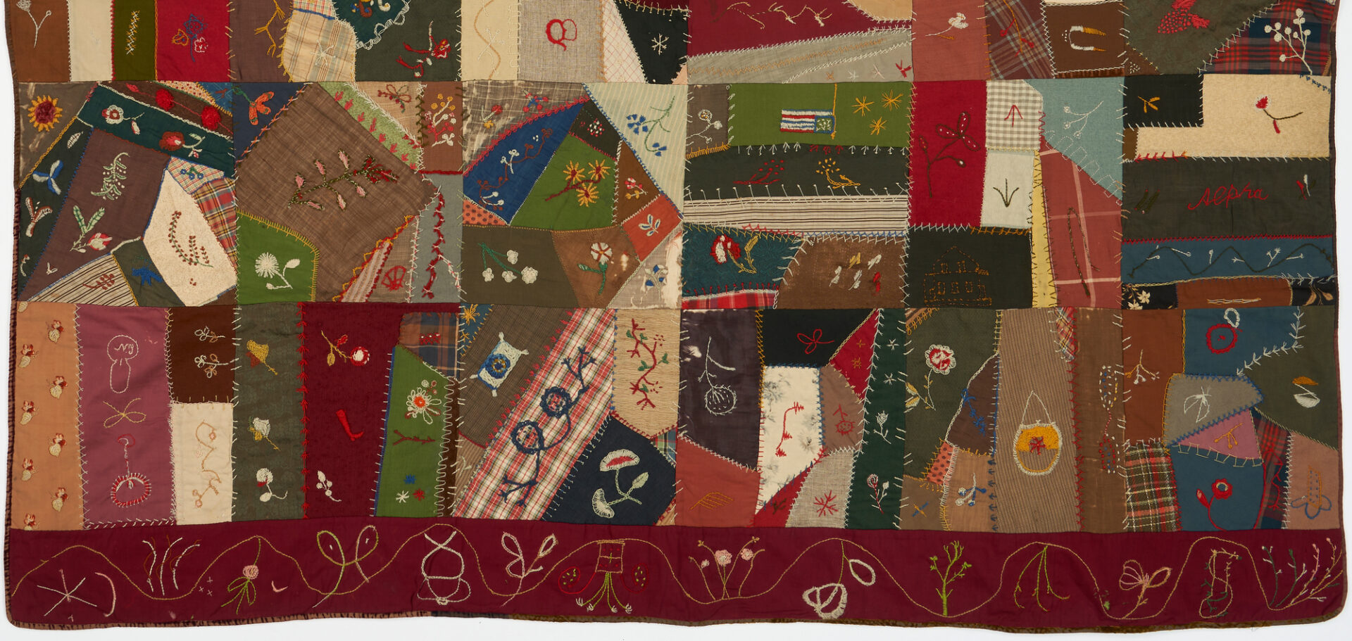 Lot 946: Pennsylvania Crazy Quilt C. 1890