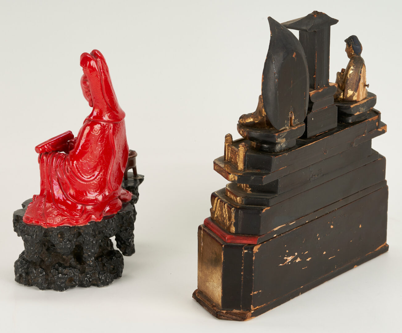 Lot 956: Buddhist Shrine and Chinese Guanyin, 2 items