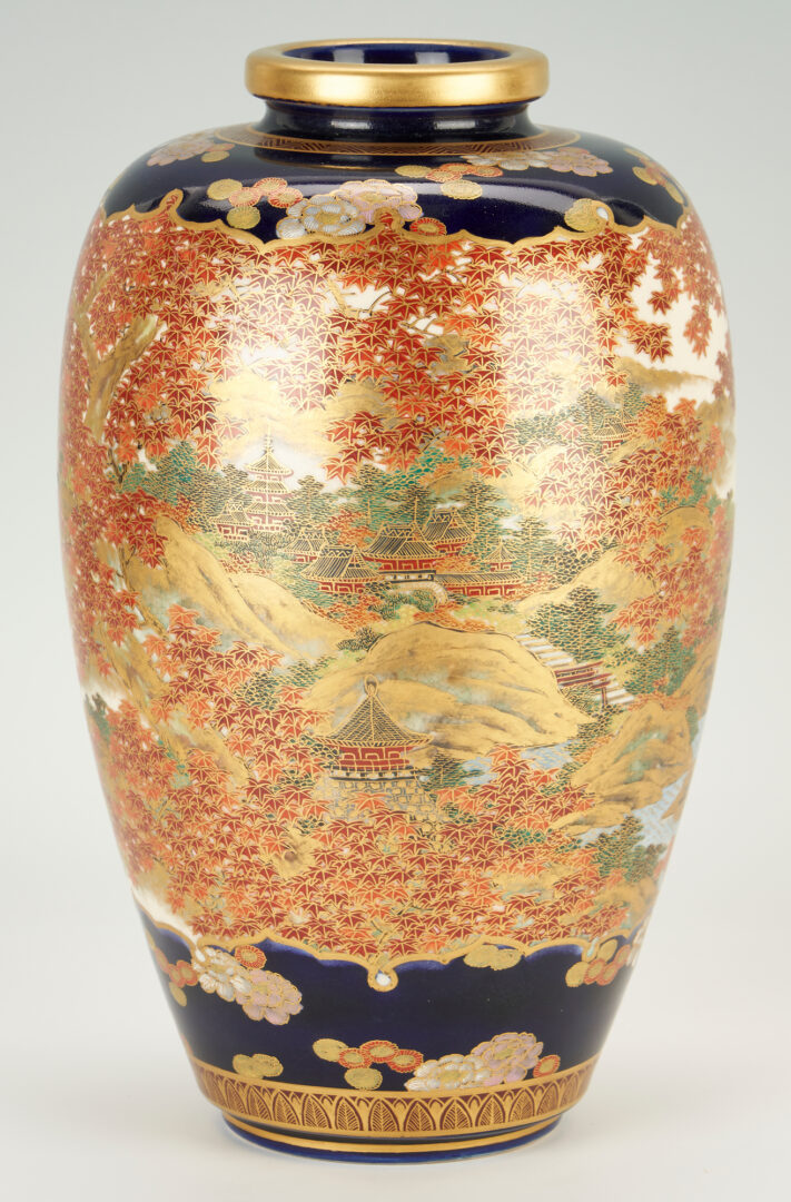 Lot 965: Large Koshida Satsuma vase, Gosu Blue