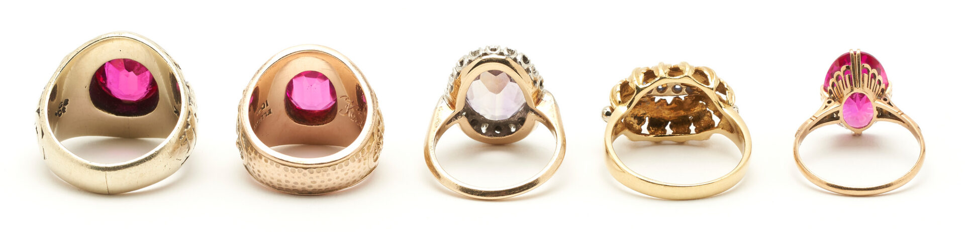 Lot 977: 14 Gold & Gemstone Ladies Rings
