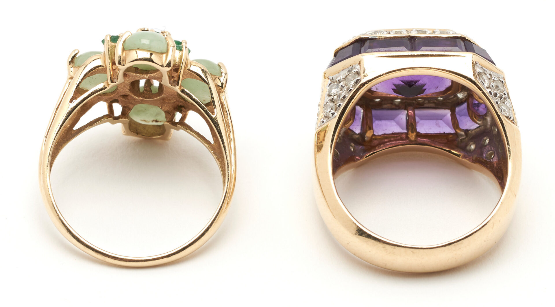Lot 991: Ladies Rings & Bracelet, 14K w/ Gemstones, 3 items