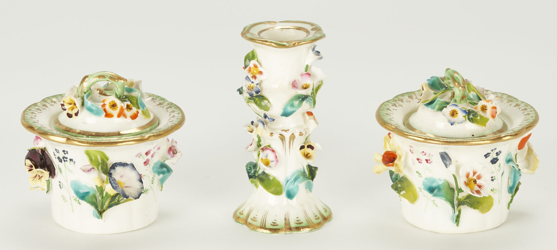 Lot 1003: 3 European Porcelain Items, incl. Old Paris. Spill Vases & Ink Stand