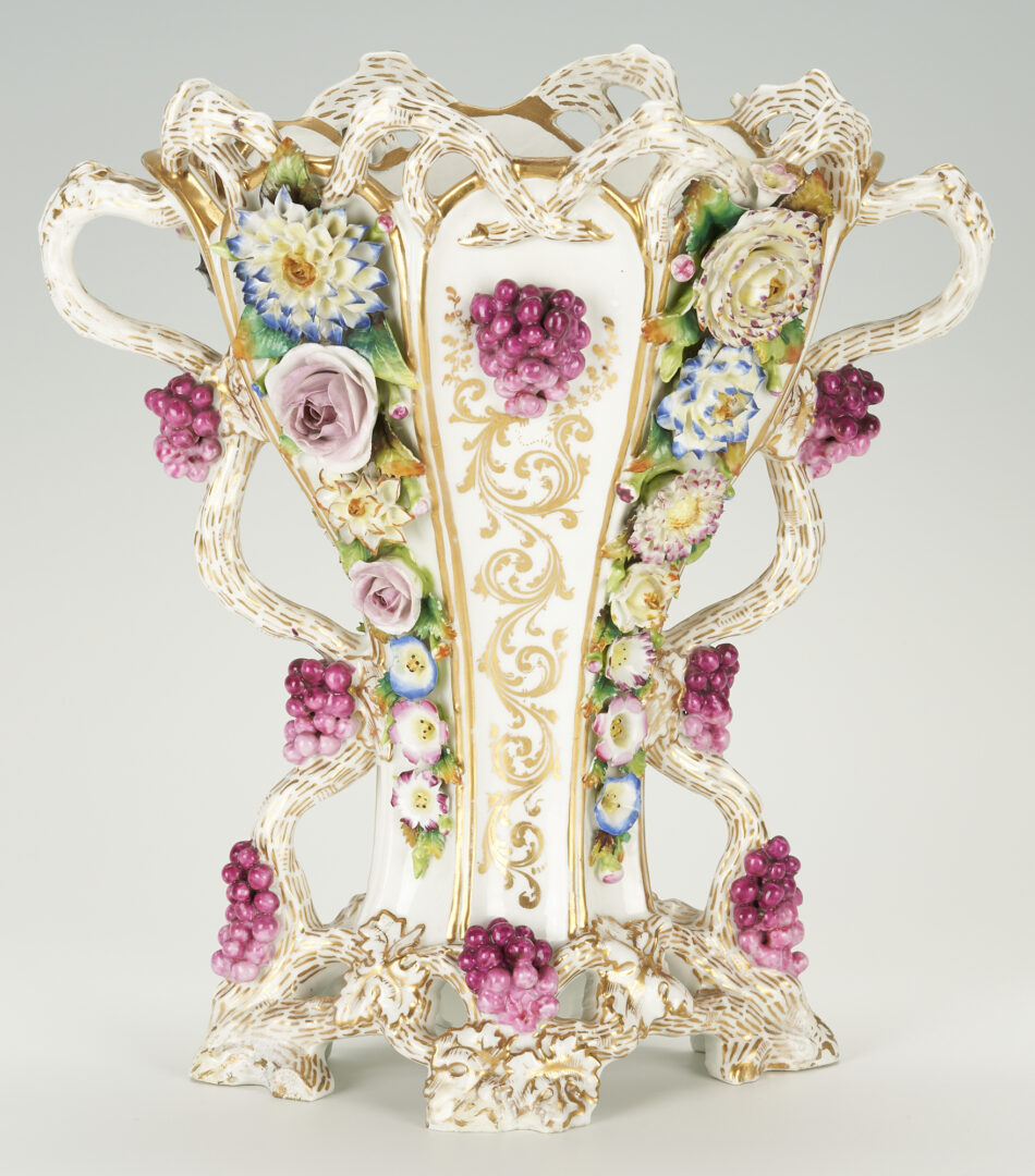 Lot 1003: 3 European Porcelain Items, incl. Old Paris. Spill Vases & Ink Stand