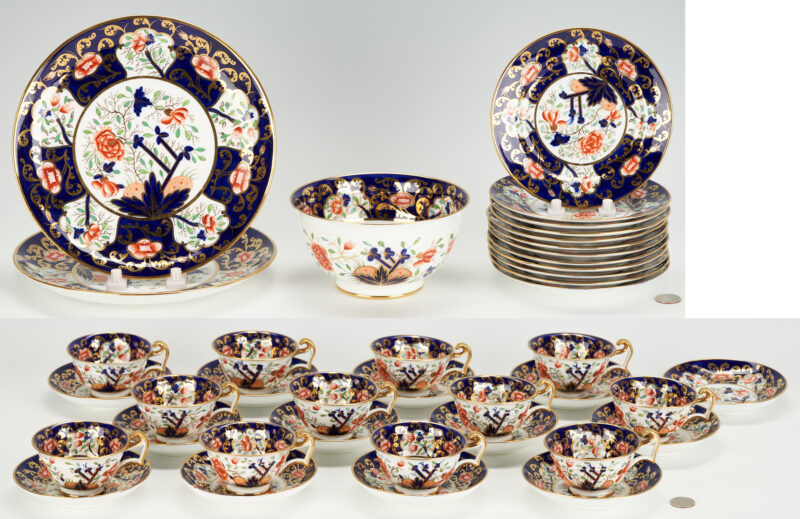 Lot 1005: Coalport Porcelain Dessert Set, Japan Pattern, 40 pcs.