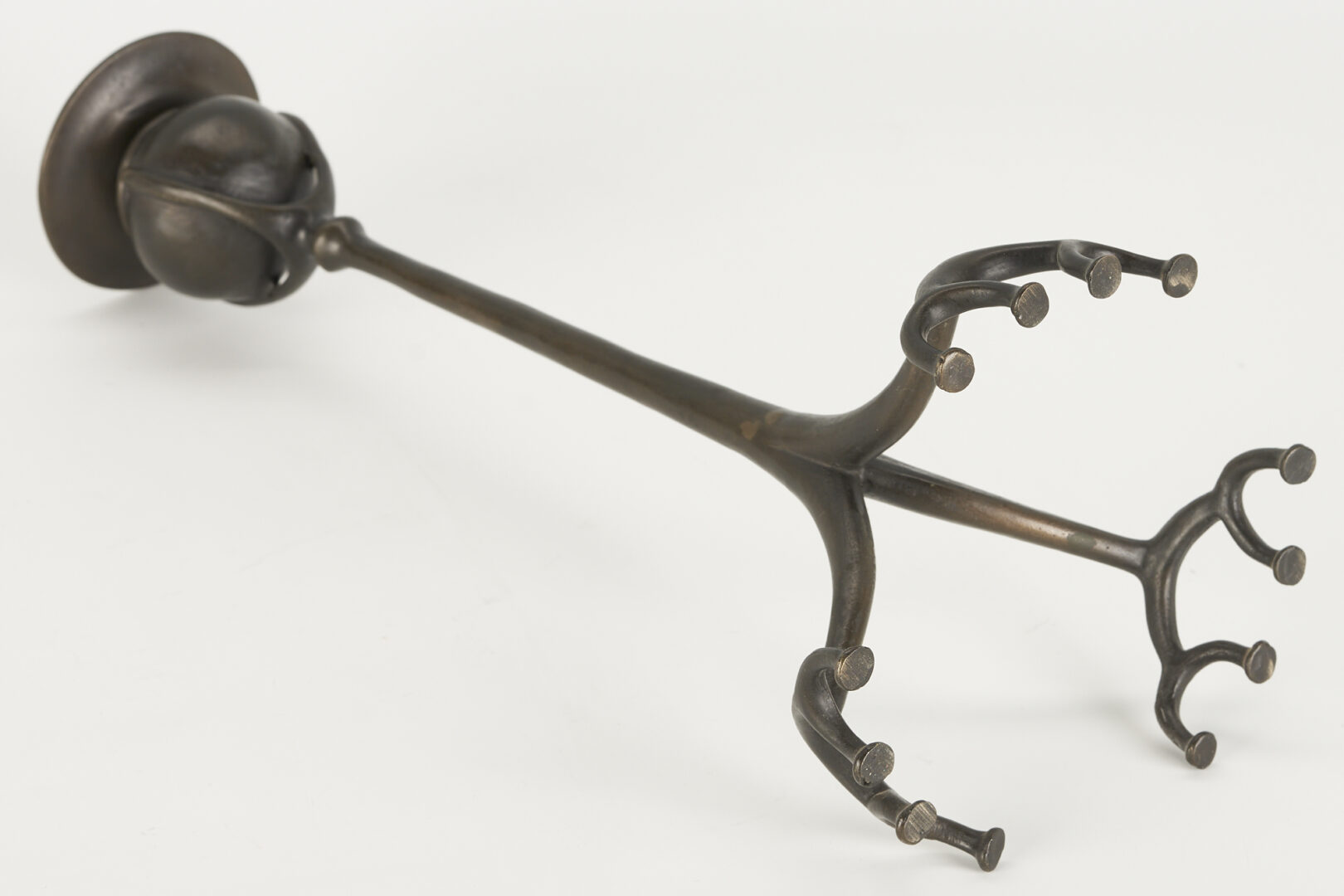 Lot 100: 2 Tiffany Studios Bronze Item:  Art Nouveau Root Candlestick & Adams Letter Opener