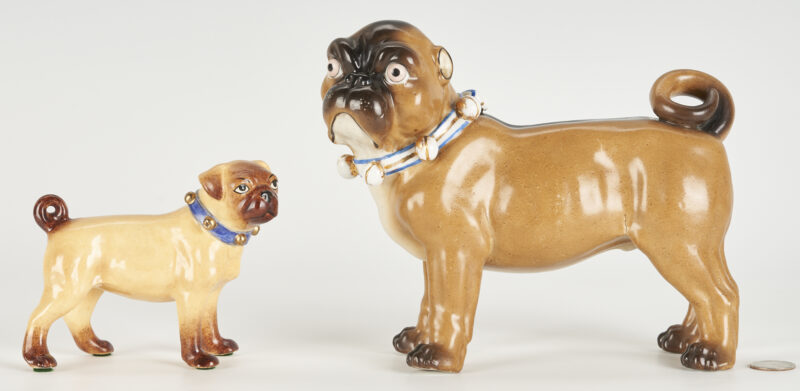 Lot 1010: 2 Continental Ceramic Pug Dogs