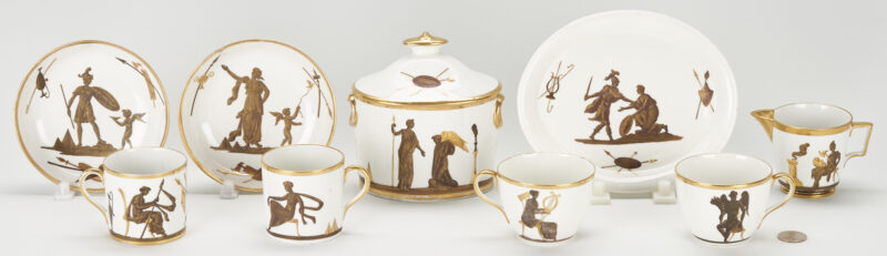 Lot 1011: Copeland Classical Theme Gilt Porcelain Partial Dessert Set
