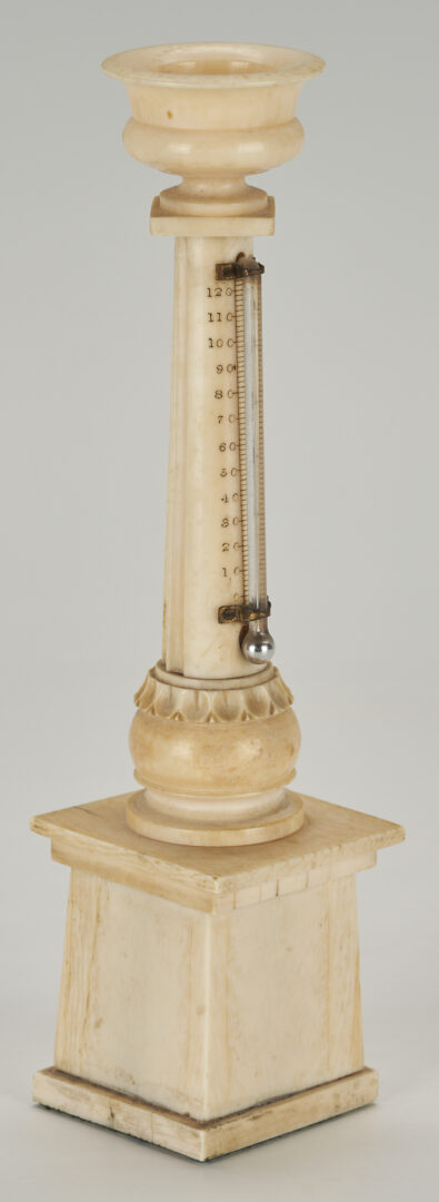 Lot 1027: Small Antique Desk Thermometer plus Wax Seal and 3 Figures