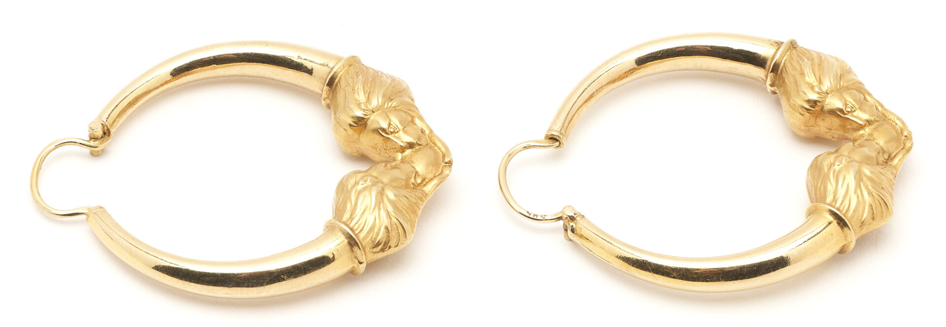 Lot 1037: 2 Pairs Ladies Yellow Gold Earrings
