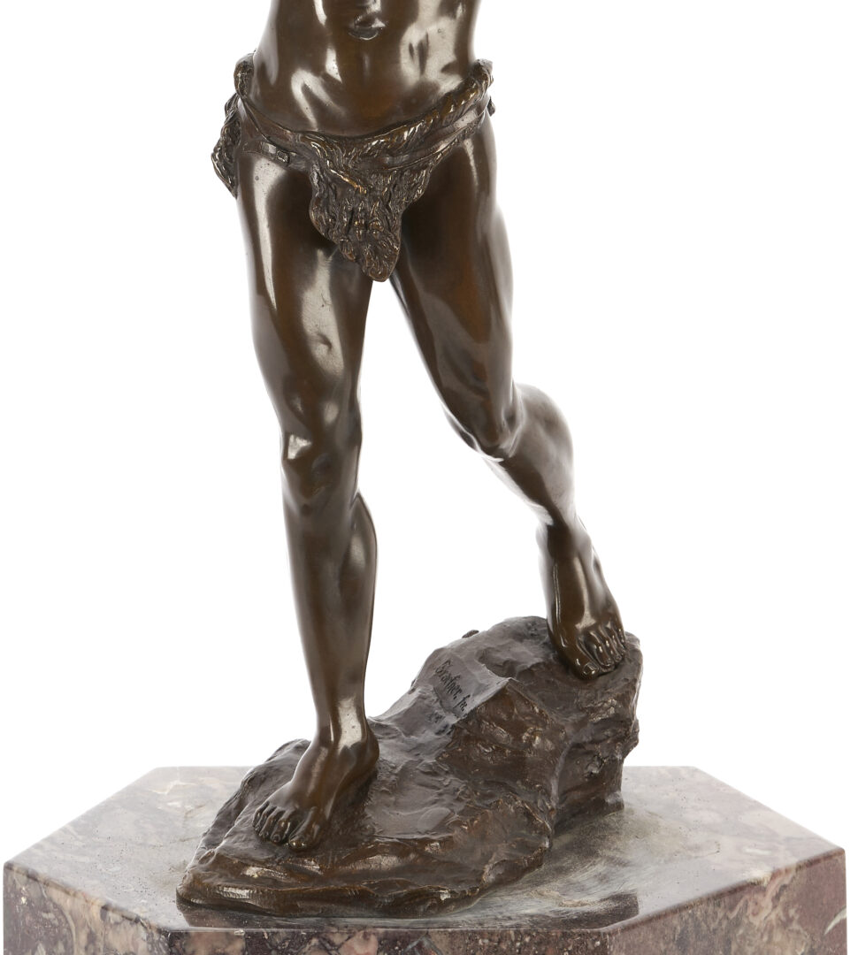 Lot 103: Ludwig Graefner Bronze Sculpture, The Falconer