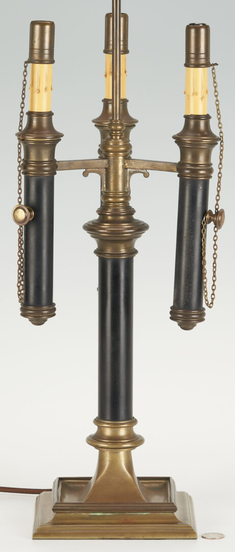 Lot 1061: Chapman Bouillotte Brass Lamp with Black Tole Shade