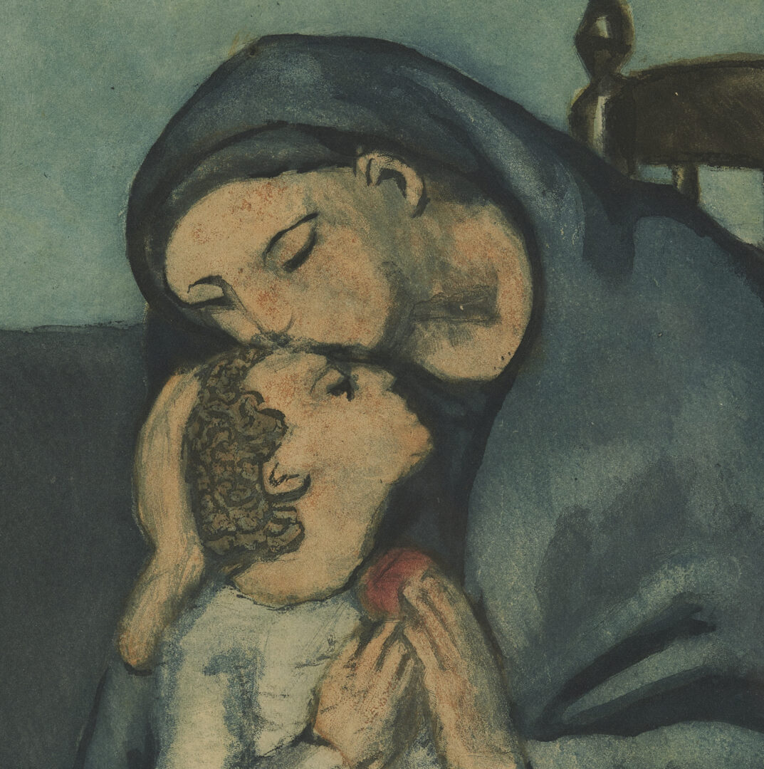Lot 1075: J. Villon Aquatint Etching After Picasso. Mother and Child