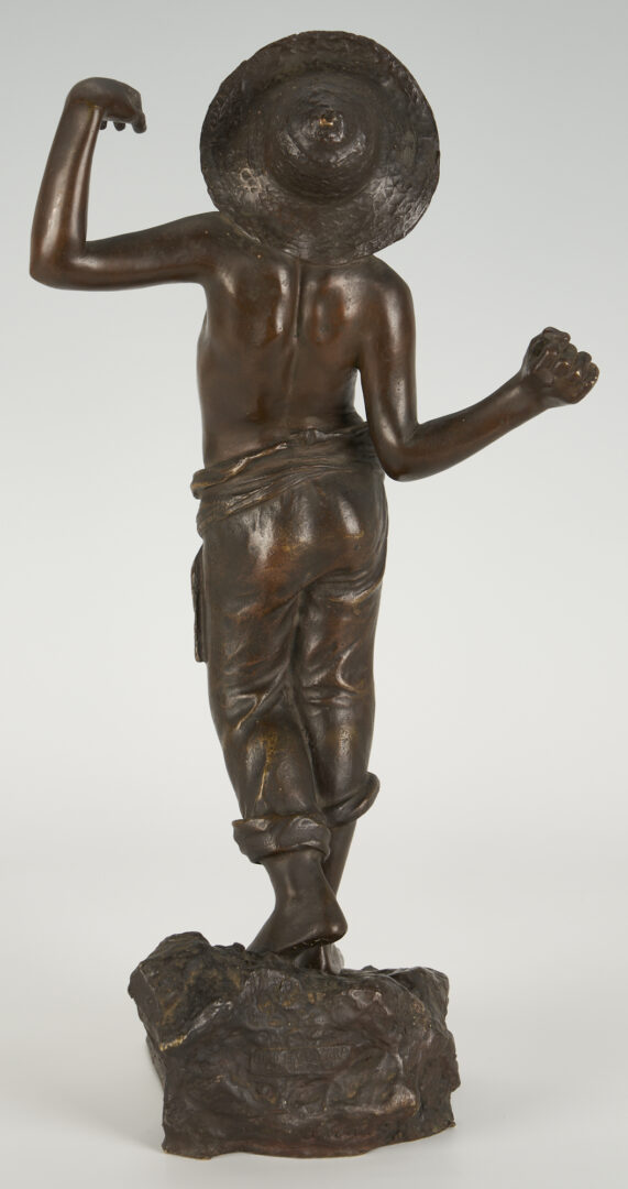 Lot 1079: Italian Bronze Sculpture of Boy by Thomas Campaiola, Napoli Foundry
