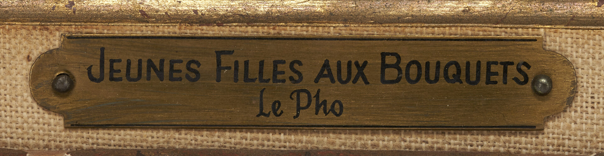 Lot 109: Le Pho Oil on Silk Painting, Jeunes Filles aux Bouquets
