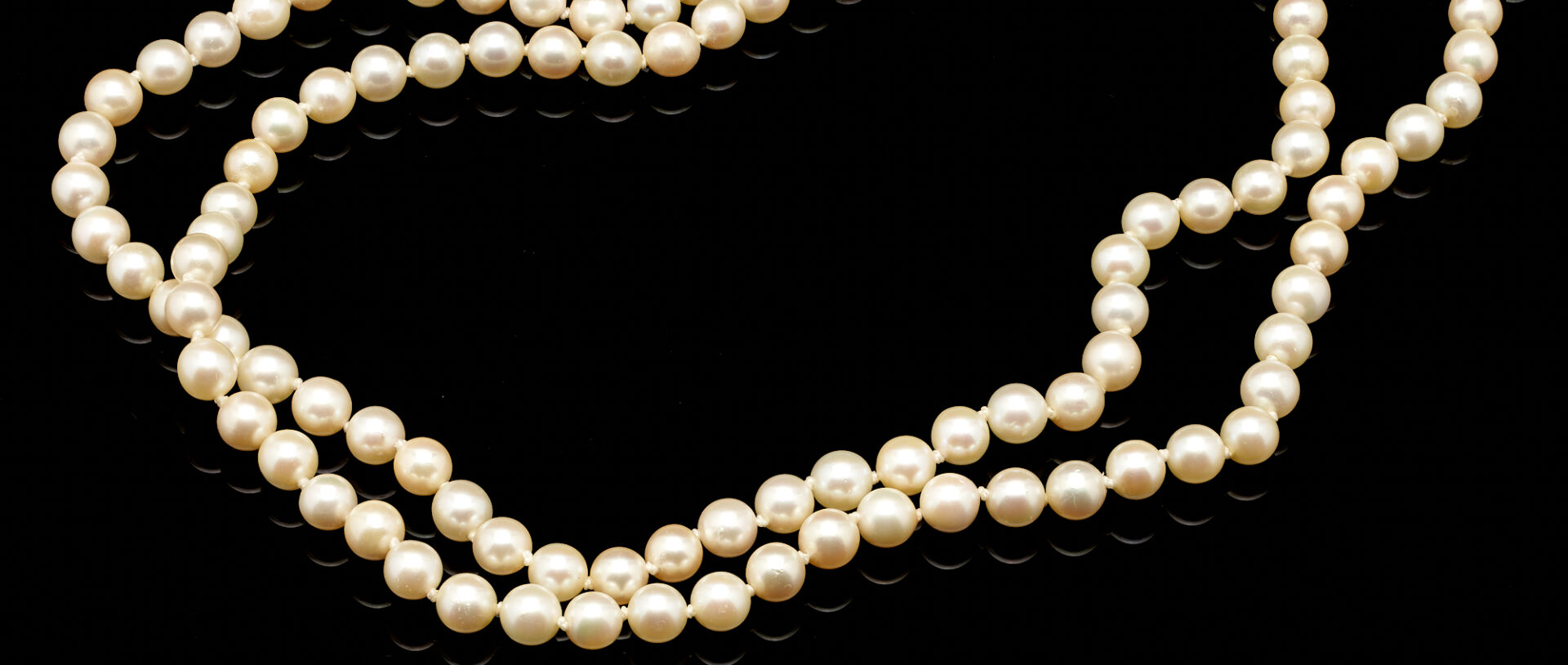Lot 1120: 14K Double Row Pearl Necklace