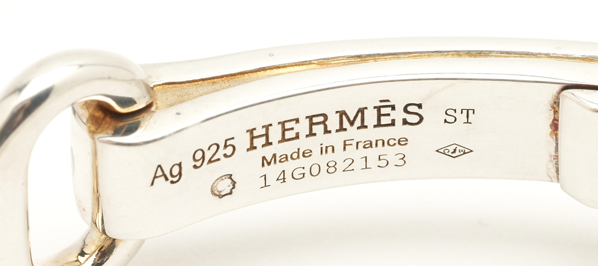 Lot 1145: 2 Hermes Sterling Silver Bangle Bracelets