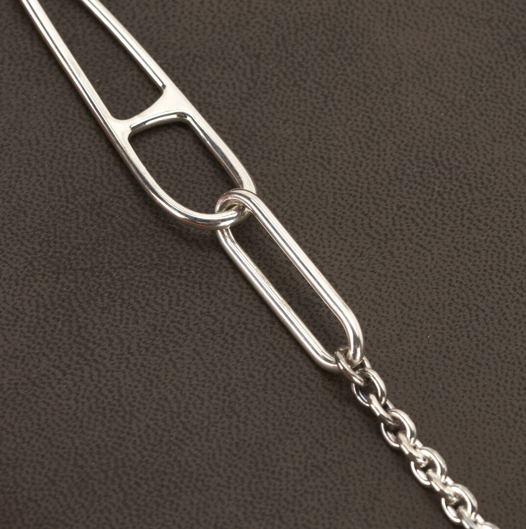 Lot 1148: Hermes Sterling Long Chain Link Necklace