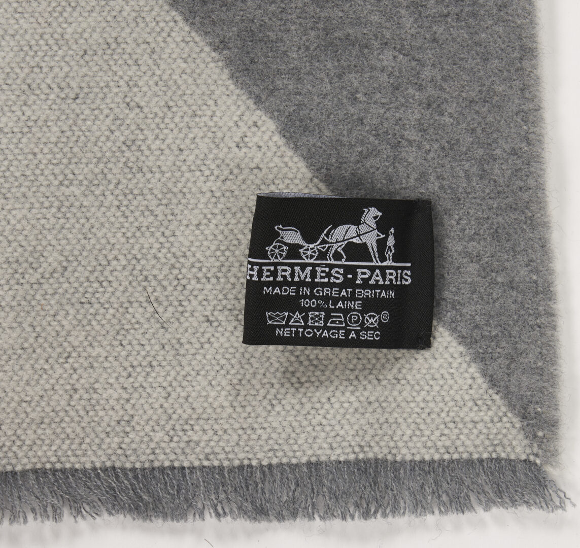 Lot 1167: Hermes Gray Wool Les Sangles Blanket