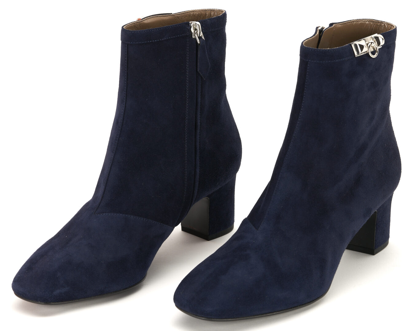 Lot 1169: 3 Pairs of Hermes Ankle Boots, incl. Leather Sock, Blue Suede Saint Germain, Brown Suede