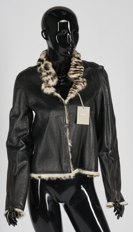 Lot 1198: Tom Ford Leather & Fur Zippered Jacket