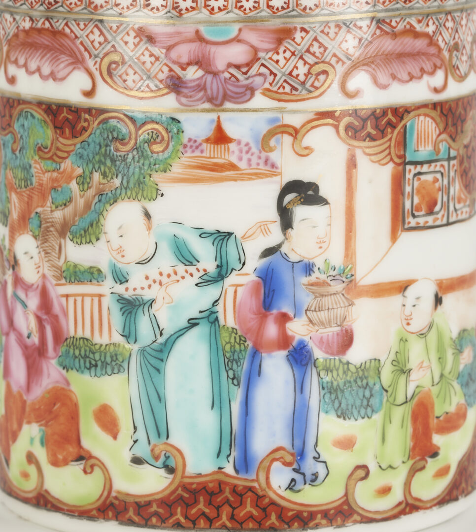Lot 11: Chinese Export Rose Medallion Punch Bowl & Mug