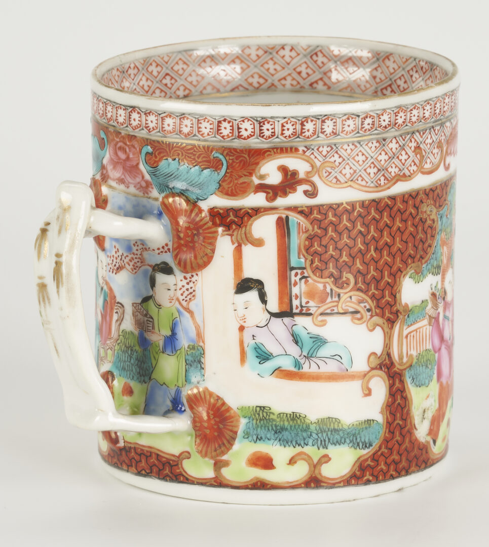 Lot 11: Chinese Export Rose Medallion Punch Bowl & Mug