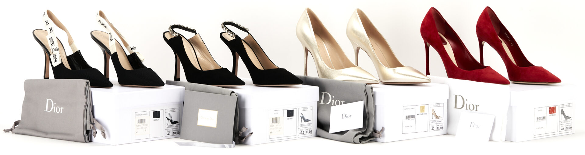 Lot 1201: 4 Pairs of Dior Pumps, incl. J'Adior & Diorich Slingback, D-Essence and D-Stiletto