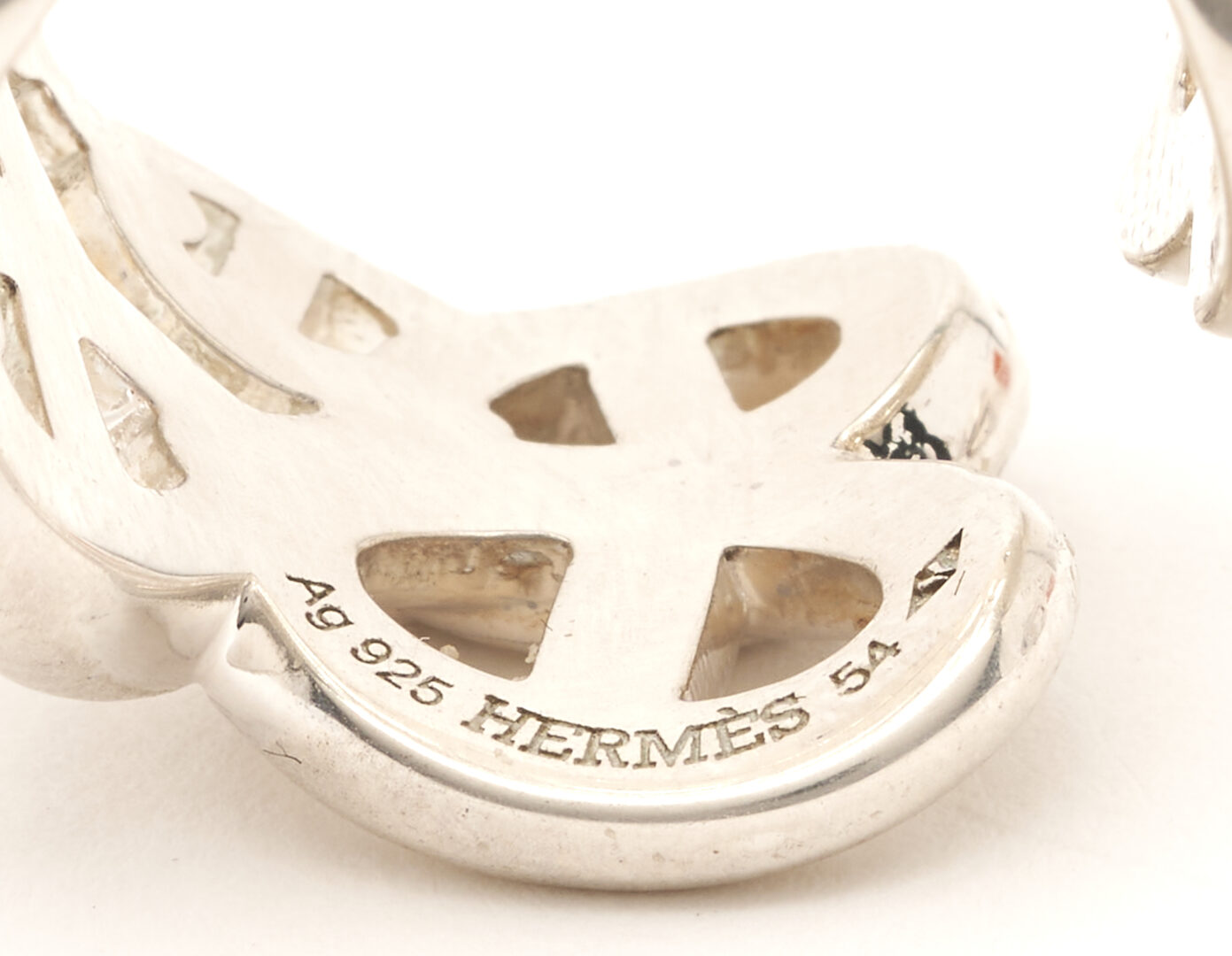 Lot 1205: 2 Hermes Sterling Rings, Osmose & Enchainee